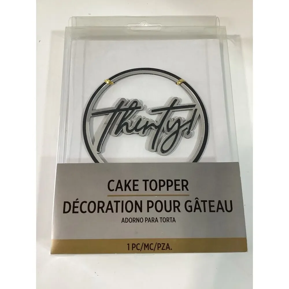 Thirty Cake Topper,Happy 30Th Birthday Cake Decors - Funny 30Th Anniversary - 30